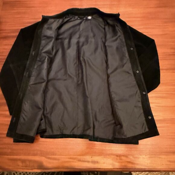 (R)elativity Jacket Suede Women Sz XL Black Leather Button Blazer Lightweight - Picture 7 of 9